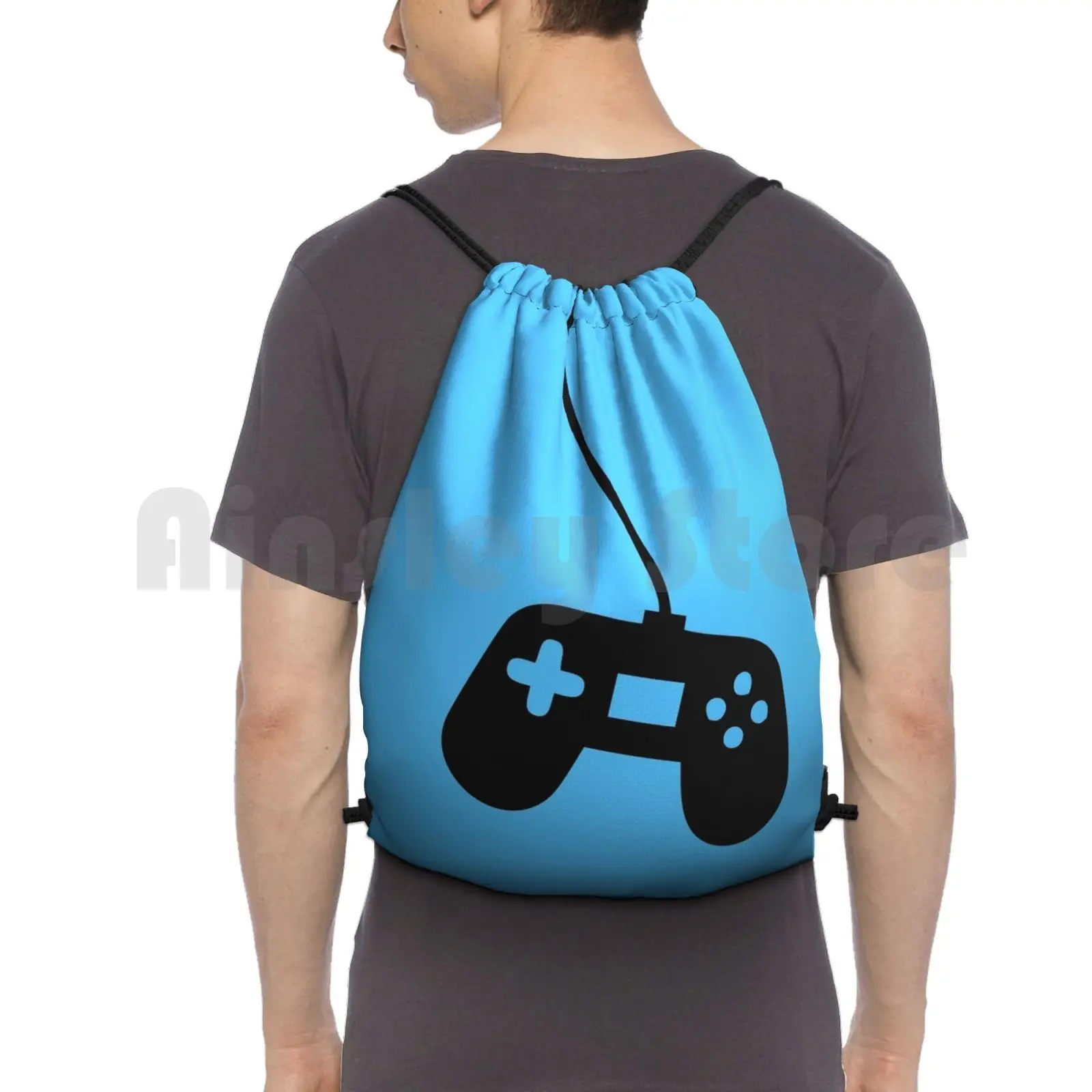 Videogame Control Backpack Drawstring Bags Gym Bag Waterproof Videogame Control Play Games Game