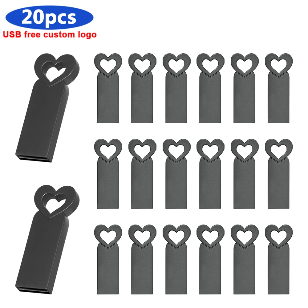 

bulk 20pcs free logo usb 2.0 metal flash drive 64GB 32GB 16GB 8GB 4GB pen drive pendrive waterproof u disk memoria cel usb stick