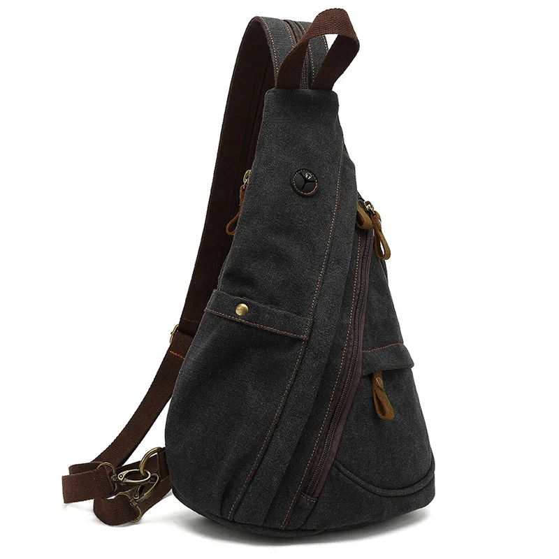 2024 neue Herren Canvas Brusttasche große Kapazität Freizeit Herren tasche Single Shoulder Umhängetasche Multifunktions-Rucksack