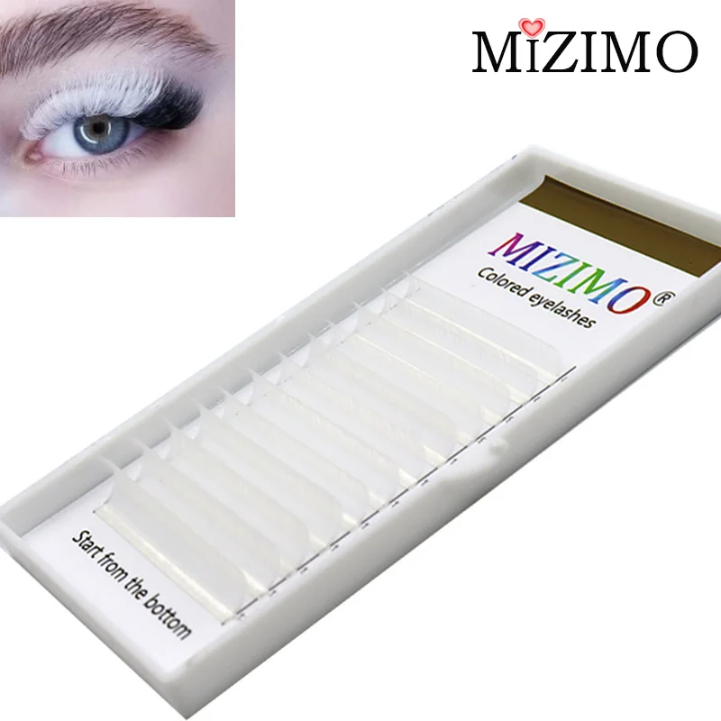 MIZIMO Color Grafted Eyelashes Light Gray Rose Red Light Purple Light Blue Artificial Mink Hair Personalized Eyelash Extension