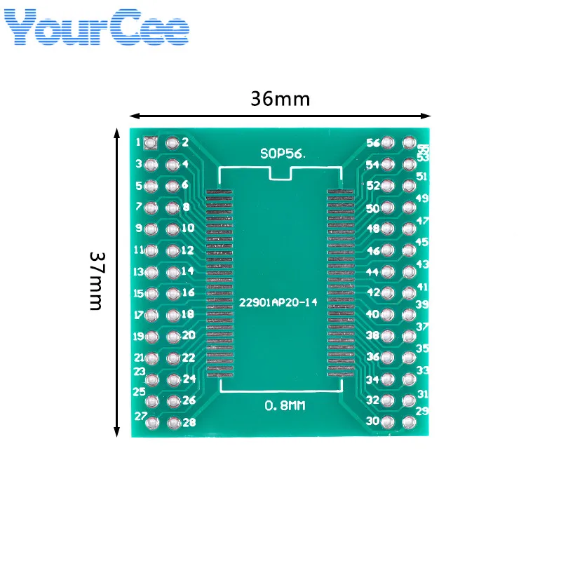 5pcs TSOPII TSSOP56 SOP56 Converter Board Patch to DIP 0.635mm 0.8mm Spacing Adapter Plate