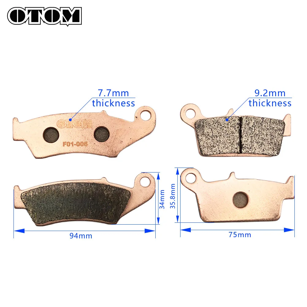 OTOM Off-road Motorcycle Front Rear Disc Brake Pads Shoes Copper-based Sintered For HONDA CRF230 XR230 XR250R/L KAWASAKI GAS GAS