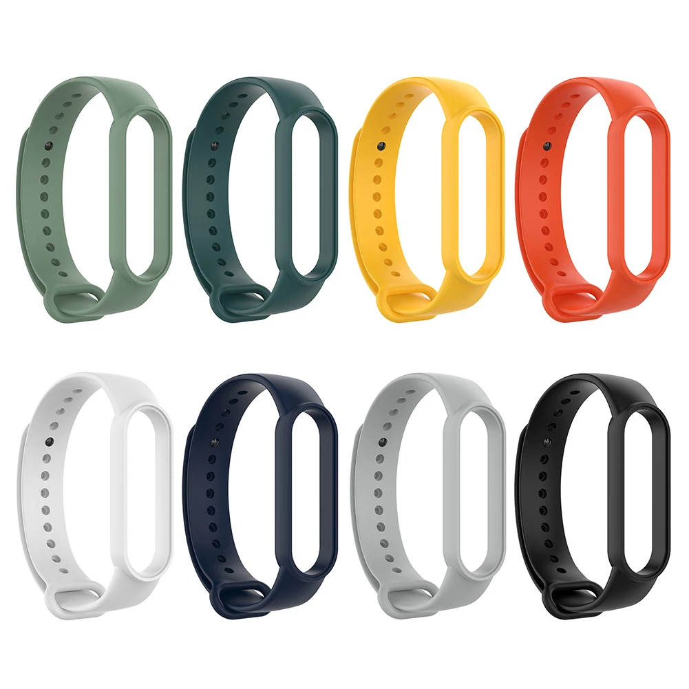 Silicone Smart Watch Strap Replacement Wrist Band Universal for Mi Band 6/6 NFC/5/5 NFC for Huami Amazfit Band 5 Bracelet Cover