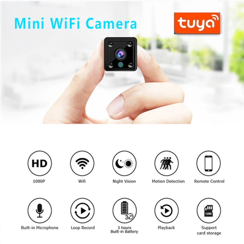 

1080P Mini Camera Tuya WiFi Camera Mini IP Cameras CCTV Audio Video Camcorder Portable USB Webcam Recorder Onvif Camera Battery