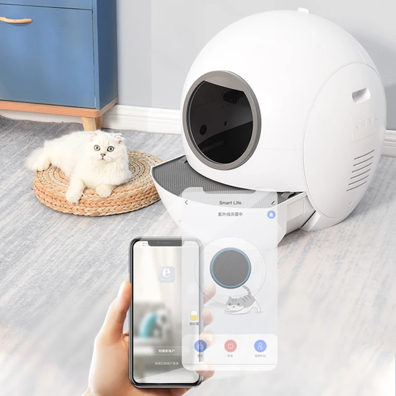 

automatic electric pet toilet litter box wifi smart intellect cat litter basin