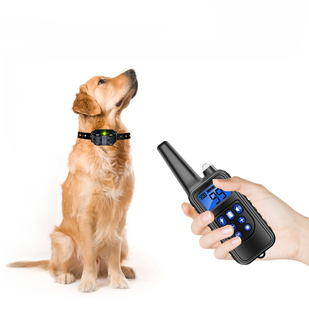 Pet Dog Training Collars Electric Shock Dog Collar With 800m PU Leather Receiver Pet Dog Training Collar Pet Training Supplies