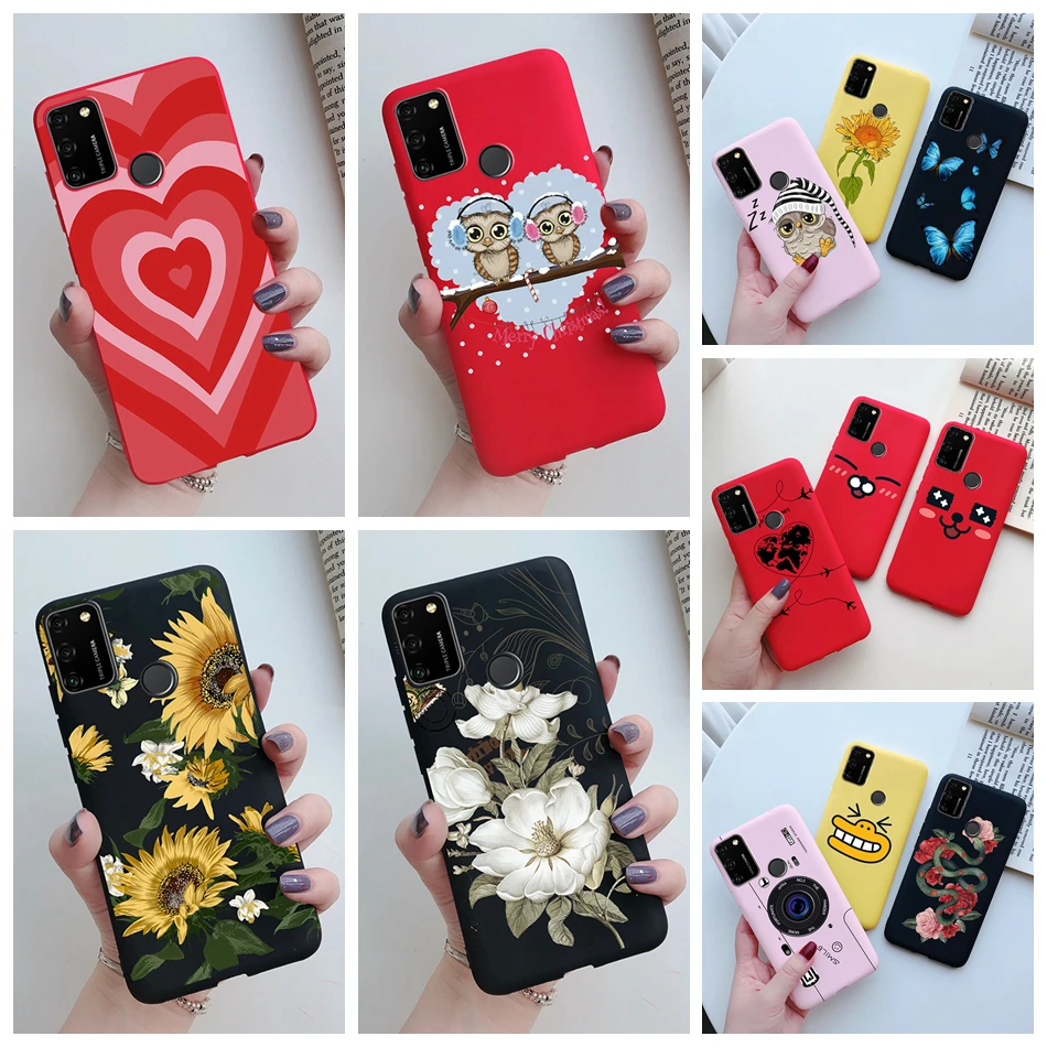 For Huawei Honor 9A Case 2020 Silicon Cover Soft Bumper Coque For Huawei Honor 9A Phone Cases MOA-LX9N Honor9A Love Heart Funda