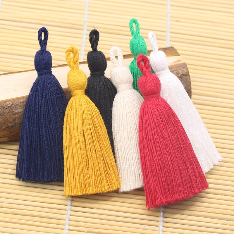 8cm Cotton Tassel Hanging Rope Fringe Tassel for Sewing Curtains Garment Home Decoration Jewelry Craft DIY Accessories 10pcs/lot