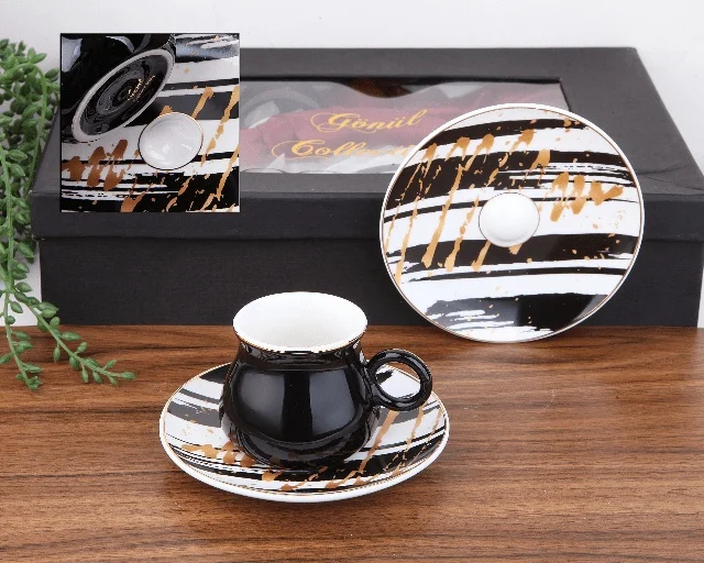 LaModaHome Espresso Coffee Cups Set, English Arabic Greek Coffee Set Coffee Cup For Women, Men, adults, Guests, New Home Weddi