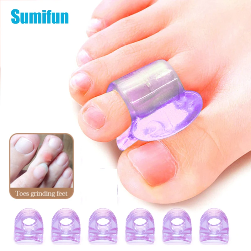 

6Pcs Purple Silicone Gel Toe Separator Bunion Spacers Thumb Overlapping Corrector Hallux Valgus Orthopedic Foot Care Support Kit