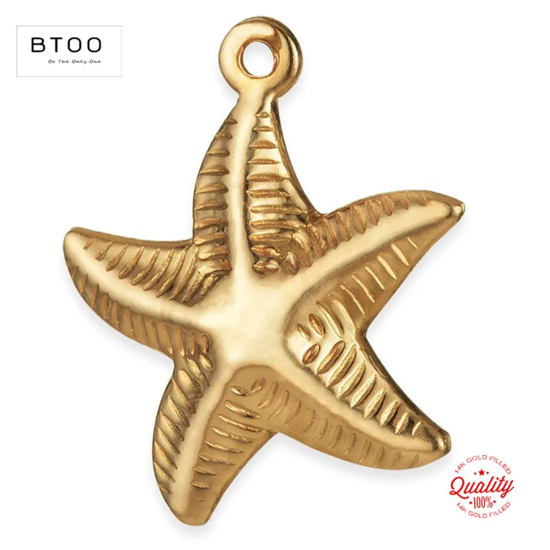 Seestern 14K Gold gefüllt Anhänger Seestern Charm Schmuck für DIY Armband Halskette Herstellung von Schmuckzubehör – Detail 13