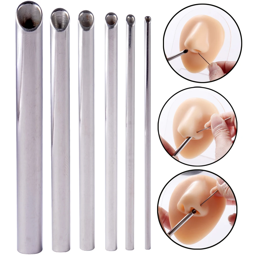 1PC 361L odbiornik do piercingu ze stali chirurgicznej igła odbiorcza rurka biżuteria do ciała trzymająca piercing materiały do tatuażu Microblading narzędzia
