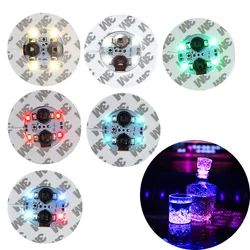 1Pcs Super Bright Mini Glow Coaster LED Bottle Light Stickers LED Drink Cup Mat Christmas Wedding Vase New Year Decoration Light