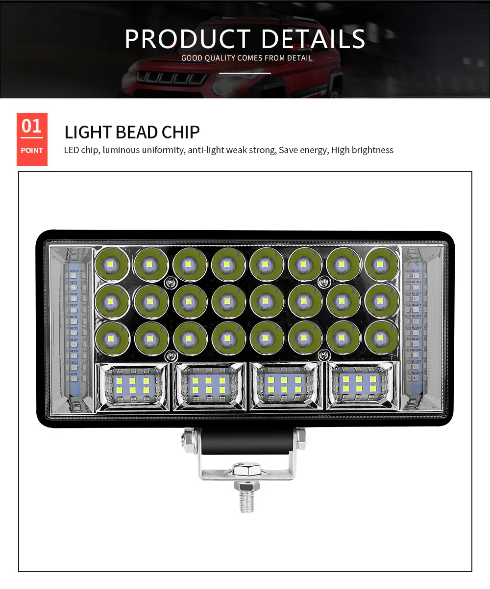 thumbnail image 2 of Aazon.co: 8 Pack 7 Inch LED Light Bar 144W 24, 000L Off Road Fog 2 of 14