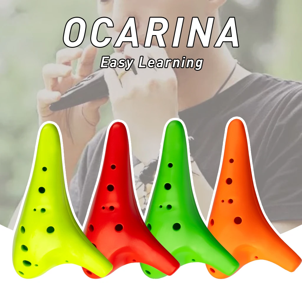 12-hole Ocarina Resin Plastic Alto C Tuning Ocarina New 12-hole Multicolor Flute Adult Children\'s Instrument Christmas Gift