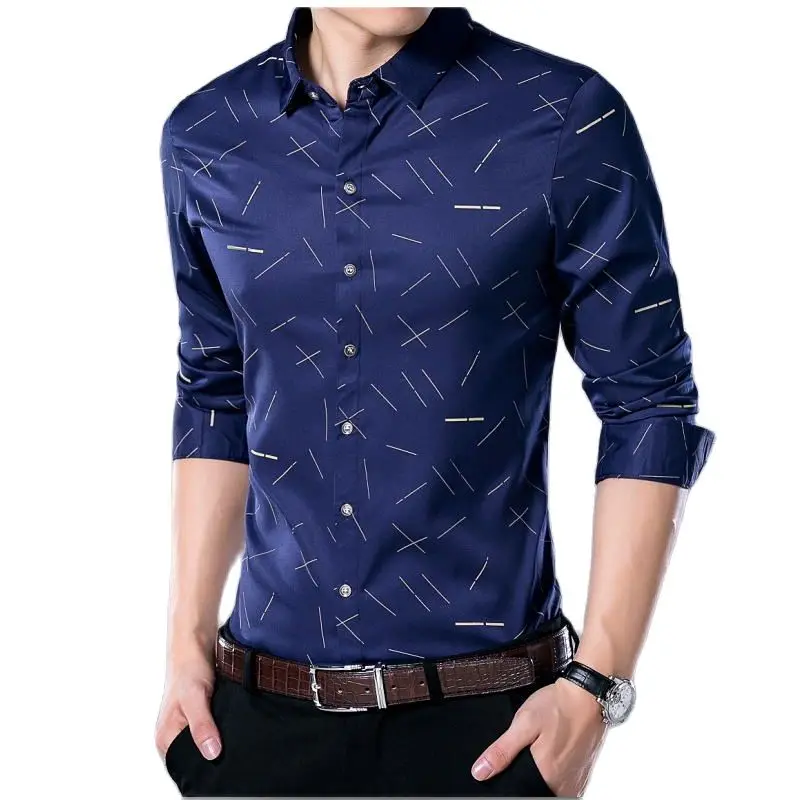 Camisas de manga larga para hombre, camisas de diseñador de línea Social, ajustadas, Vintage, a la moda, Jersey de vestir, ropa informal, 2022, 36814