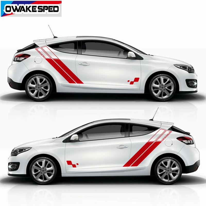 

Racing Sport Stripes Both Side Car Door Body Decor Vinyl Decals Accessories For-Renault Megane RS Trophy 2010-2020 3-5 doors