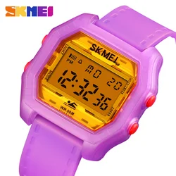 Girls Watches Fashion Shockproof Electroplated Case Transparent Strap Lady Women Digital Wristwatch SKMEI 1623 reloj mujer