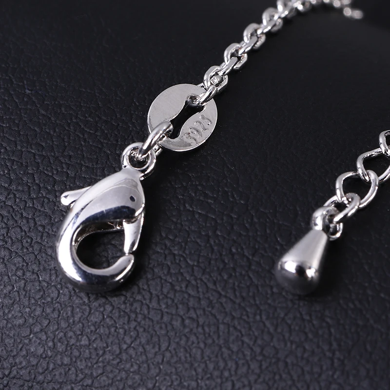 Classic 925 Sterling Silver 3 colors Zircon Pendant Sexy Fine Thin Clavicle  Necklace Chain Jewelry GL001