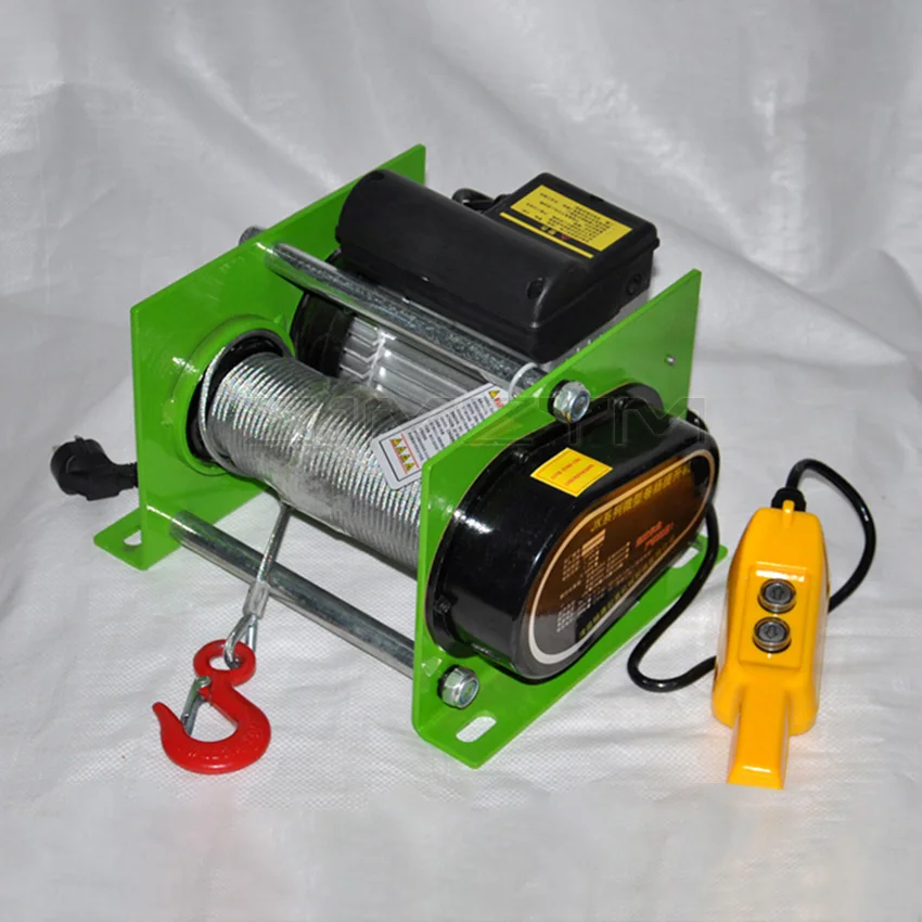 220V/380V Di Động Nhỏ Thắng Cần Trục Hộ Gia Đình Tời Điện Xây Dựng Trang Trí Dây Móc Treo 400/600/800/1000Kg