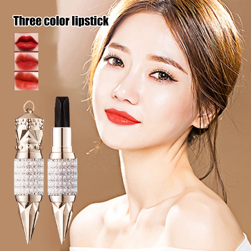 High Quality 3 Colors Lipstick Velvety Set Long Lasting Nonstick Cup Not Fade Makeup Cosmetics Kit for Girl Women