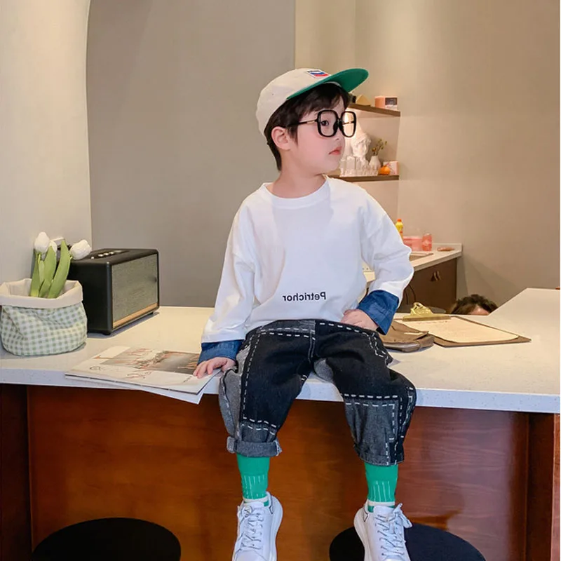 Boys And Girls Pants Hip Hop Style Japan Korean Irregular Trend Jeans Loose Casual Comfortable Autumn And Winter New Trousers