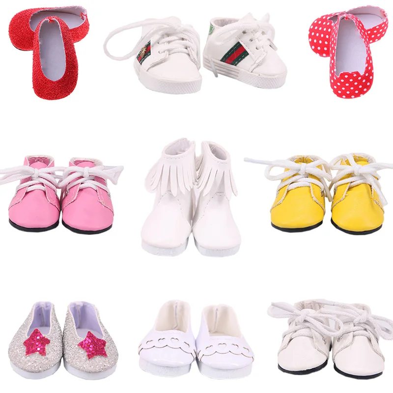 15 Lovely Doll Shoes 5 cm Length For 14.5 Inch Wellie Wishers Doll & 32-34 cm Paola Reina Doll,Toys For Girls