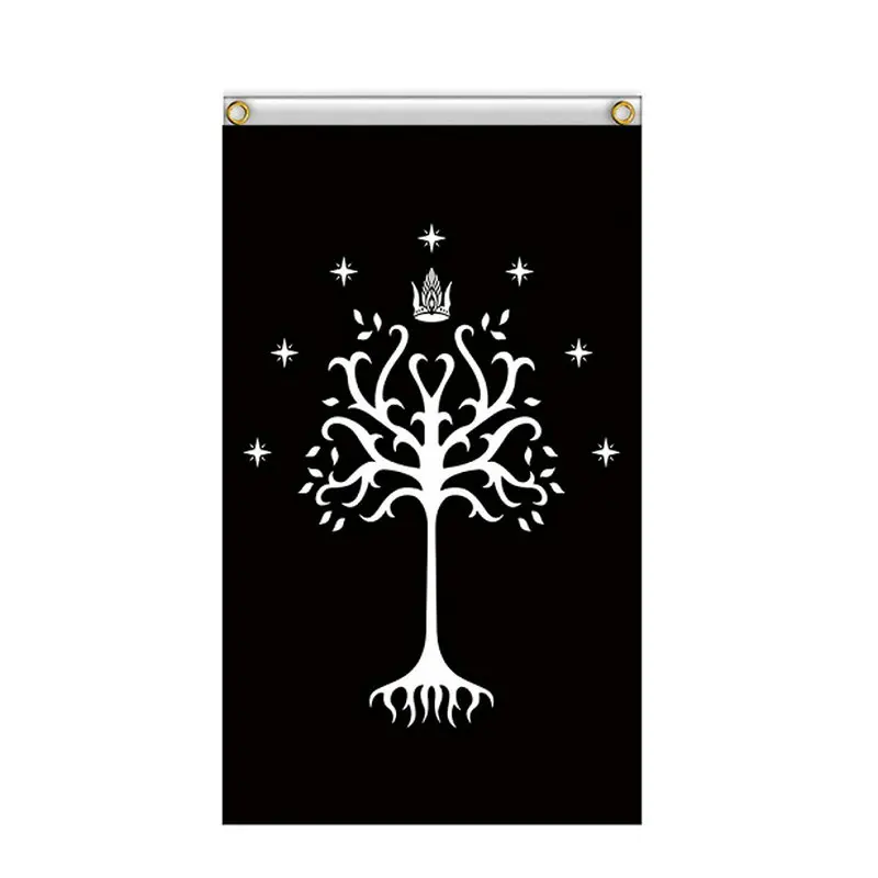 90x150cm Black White Horse Tree Rohan Decoration Banner Flag Wall Hanging School Bar KTV Home School Cosplay Party Flags Banner