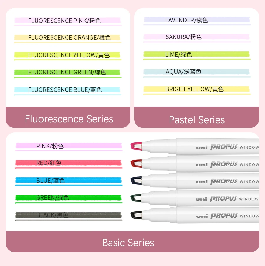 New Colors UNI PROPUS Window Double-headed Highlighter PUS-103T Student Painting Graffiti Soft Color Marker PUS-102T