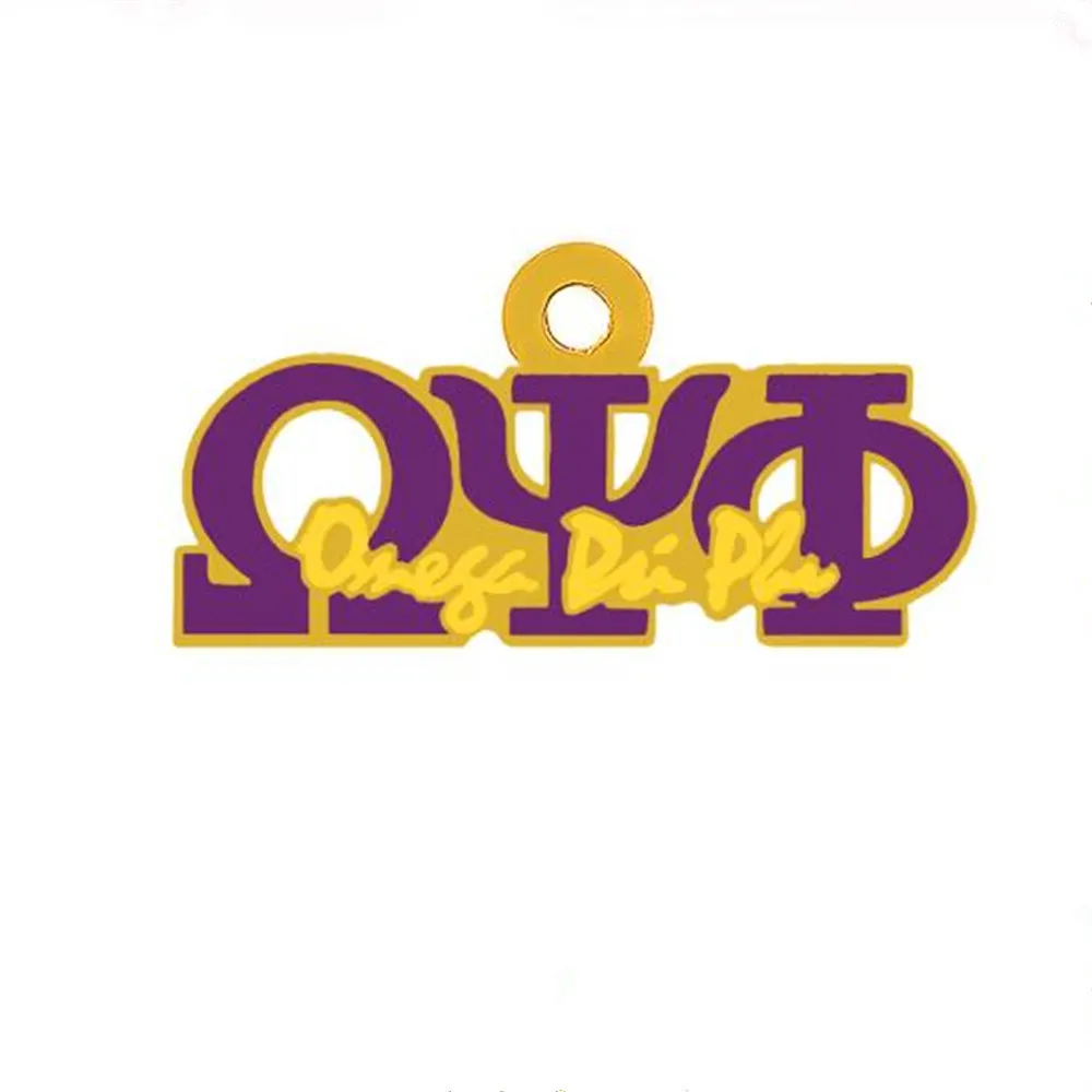 Metal Alloy Golden Yellow Purple Color Sorority phi psi Charm School College Organization Fraternity Pendants