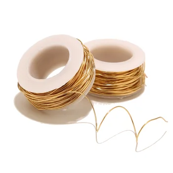 لفة من سلك الفولاذ المقاوم للصدأ المطلي بالذهب بطول 10 أمتار ، حبل مع خرز 1 مللي متر ، لصيد الأسماك والقلائد والأساور والمجوهرات