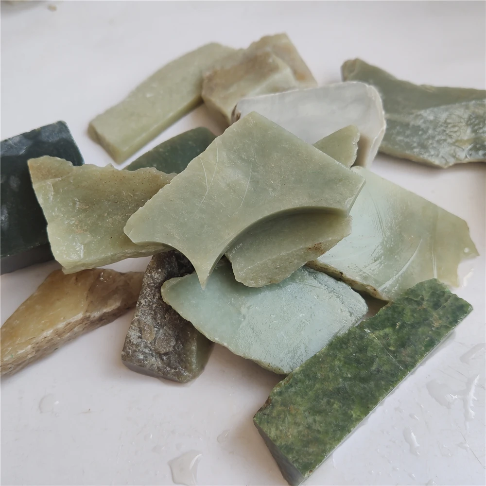 Natural Hetian Jade Real Nephrite Jade Stone Mineral Specimen Healing Home Decoration Stone Carving Practiced Hand Beginner