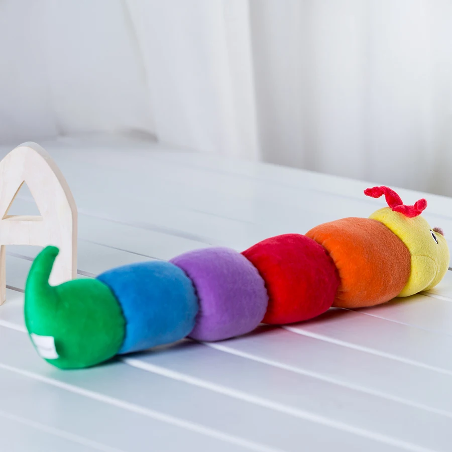 Kawaii 43Cm Tinkle Chai Sần Sần Squeak Caterpilla R Nhồi Bông Sang Trọng Toyfor Bé Trẻ Em Nhiều Màu Sắc 0-1 Năm Cho Bé búp Bê