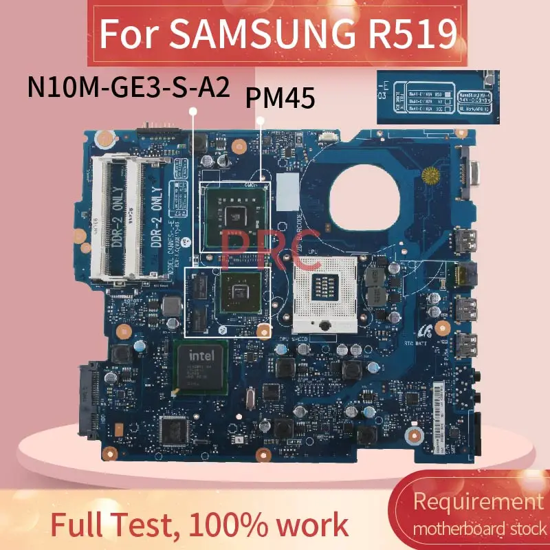 

BA92-05858A For SAMSUNG R519 Notebook Mainboard BA41-01148A N10M-GE3-S-A2 PM45 DDR2 Laptop motherboard