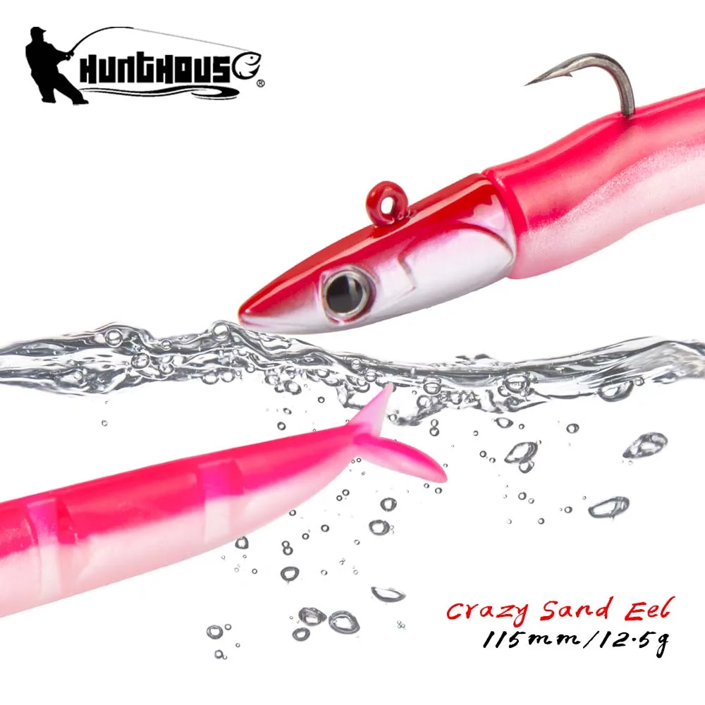 

Hunthouse Black Minnow Soft Fishing Lures 115mm 9g Swimbaits Jig head 9g Bass Pike Tuna Dolphin Fish Sea bass GT Sanmartiño