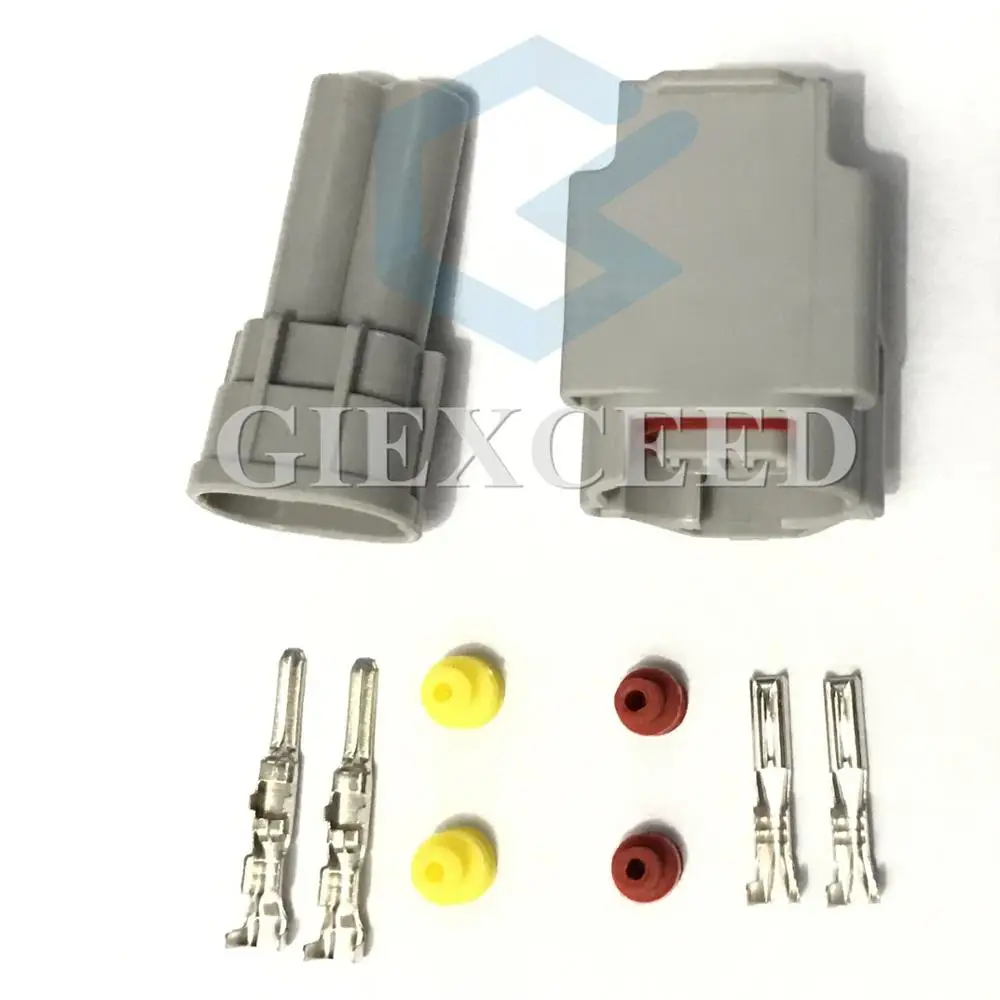 2 Sets AC Assembly 6189-0060 Nippon Denso 2 Pin Waterproof Male And Female Plug Top Slot Fuel Injector Automotive Connector