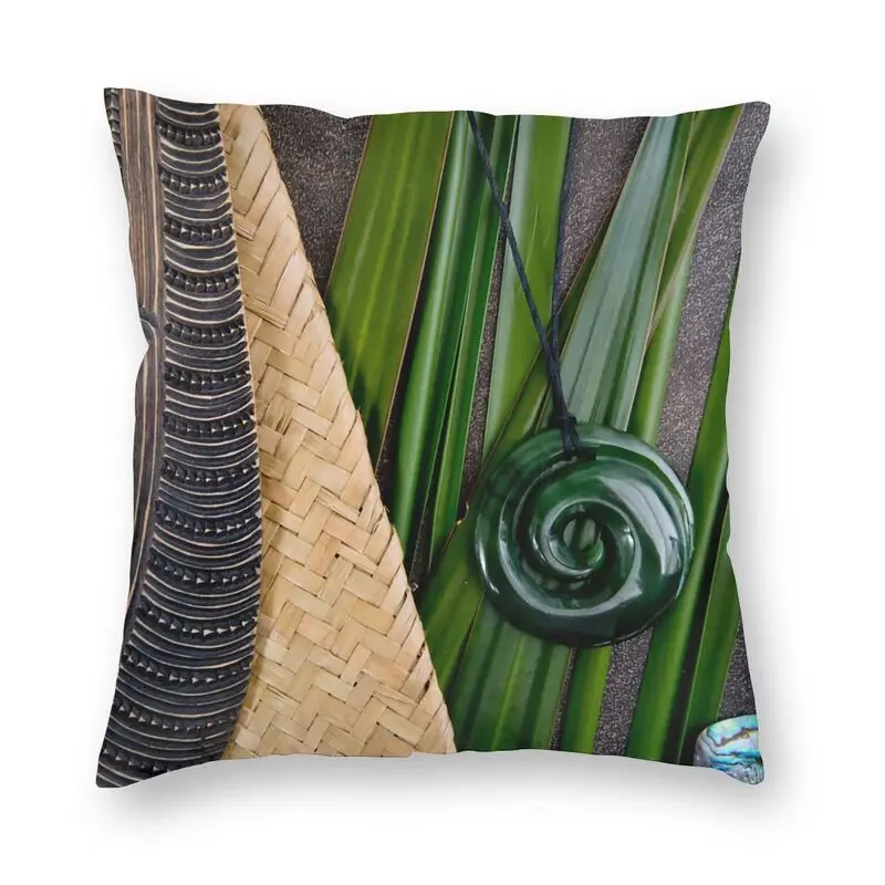 Luxury NZ Maori Culture Theme Cushion Cover 45x45cm Soft Pounamu Koru Pillow for Sofa Car Square Pillowcase Bedroom Decoration