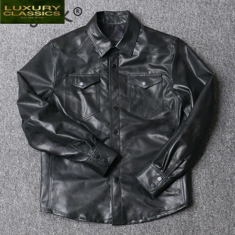 100% Real Sheepskin Coat Men Spring Autumn Clothing 2021 Streetwear Natural Genuine Leather Jacket Male Moto Biker Shirts