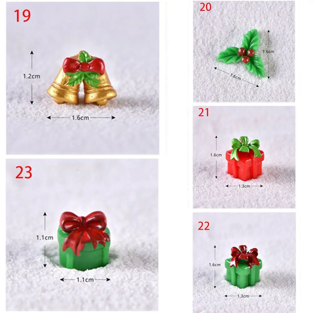 Santa Claus งานฝีมือประดับสวนขนาดเล็กน่ารักเรซิ่น Micro ภูมิทัศน์ Figurines ตกแต่งคริสต์มาสเครื่องประดับคริสต์มาส