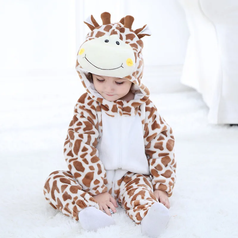 TUONXYE Cute giraffa pagliaccetto Baby Winter Clothes Animal Hooded Cartoon tutina Toddler Boy Girl pigiama tuta neonato