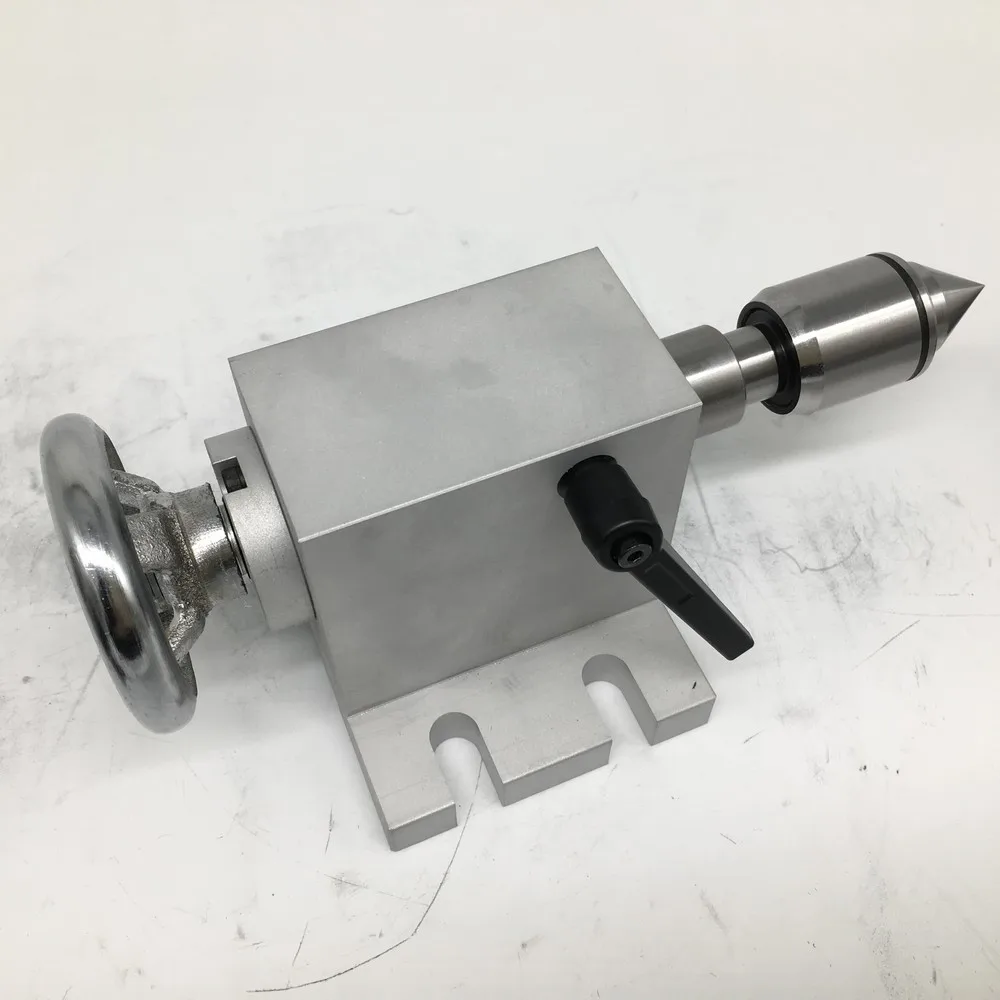 4 Axis rotation A Axis Extend Rotary  4 Jaw 80mm K12-80 Chuck and Nema23 stepper motor MT2 Tailstock for wood CNC Milling Router