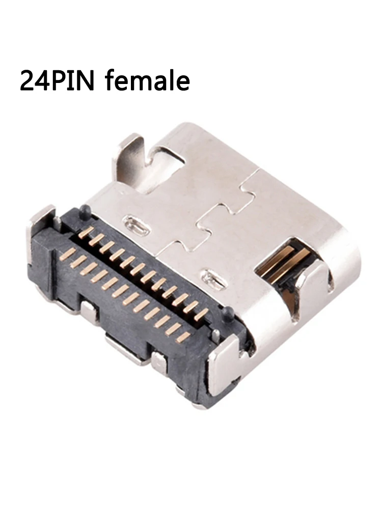 Type-C USB 3.1 Double Row 24Pin Female Port 4 fixed feet usb c Jack Tail Sockect Plug For Phone PD Fast Charge Data Connector