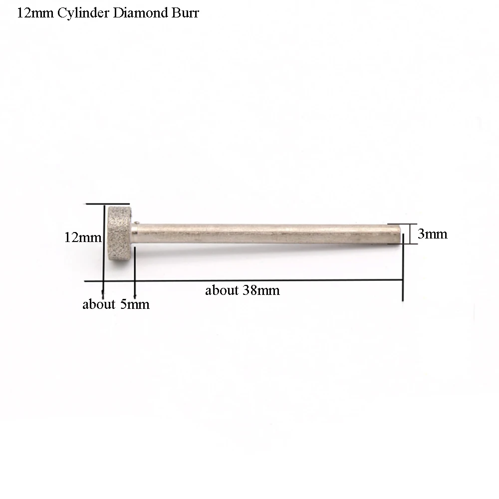 Forets diamantés à intervalles de 12mm et 14mm, mèche de meulage 1/8 en effet tige pour outil de gravure Dremel, 1/5/10 pièces