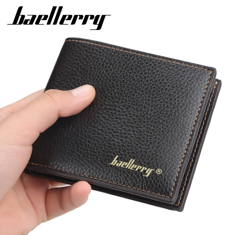 

Men Short Wallet Korean Litchi Pattern Slim Mens Wallet Simple Thin Male Purse PU Leather Wallets Vintage Purses Card Holder