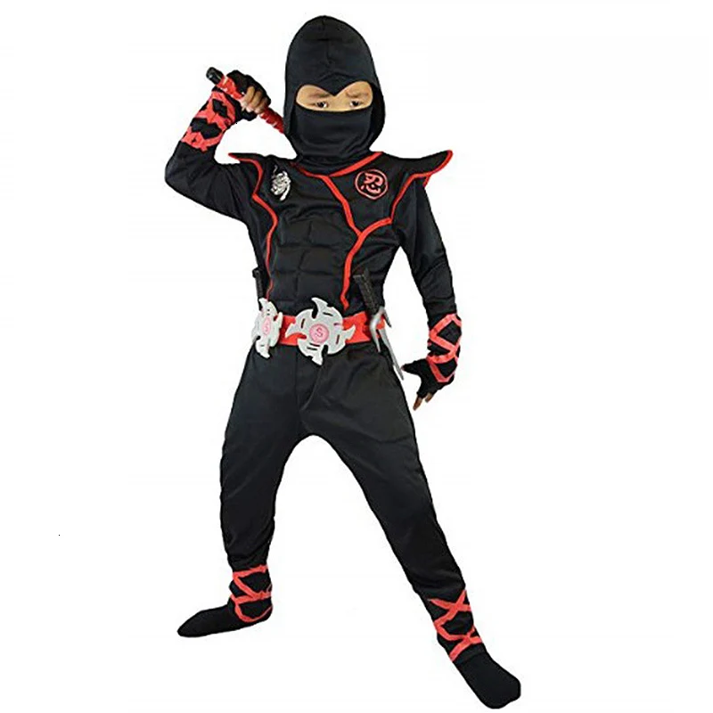 halloween costume for kids Cosplay Ninja Costume Muscle Warrior Ninja Kid Japanese Ninja Costume Weiwu Black Warrior