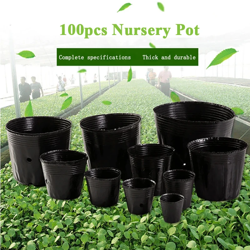 Plastic Nursery Pot 100pcs Succulent Flowerpot Seeding Grow Bag For Home Garden Plant Pot Garden Nursery Flower Seedling Pots