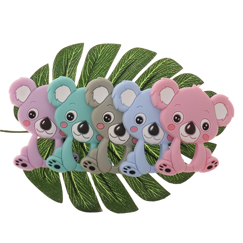 ATOB 10pcs Baby Teethers Koala Rodent unicorn Safe Chewable Food Grade Baby Teething Toys Pacifier Pendant Necklace Accessories