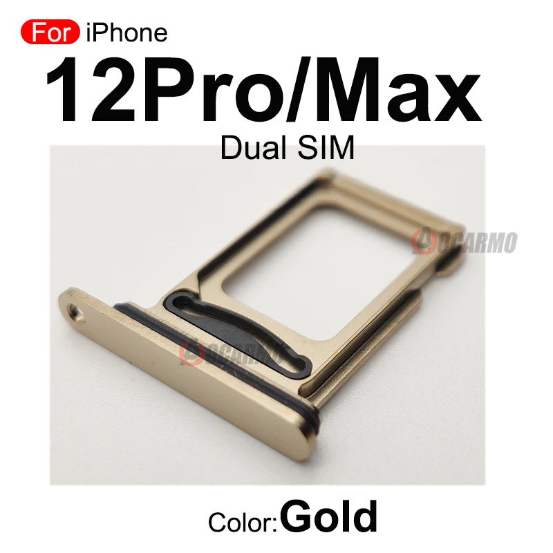 Peça de substituição do slot do cartão SIM único para iPhone 12 Pro Max e 12PRO, bandeja Dual SIM