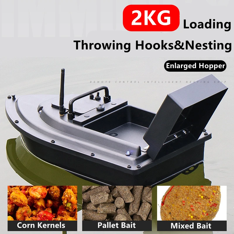 500M Control Remote Control Fishing Boat One Key Cruise 2KG Loading Hopper Dual Night Light 6Hours Endure Smart Bait Boat Toys