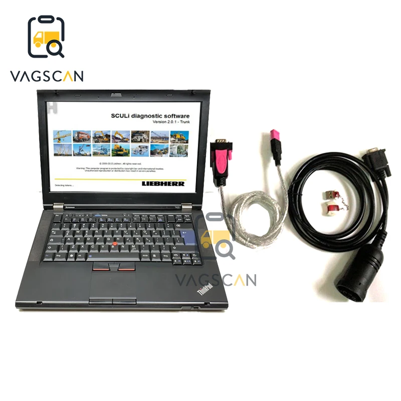 

Diagnosis kit for Liebherr Sculi Excavator ton crane diagnostic Software and diagnostic cable whit T420/CF19